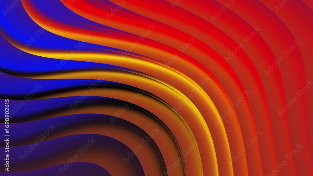 Poster many- coloured corporate abstract background of looping animated unique 3d waving pattern gradient g