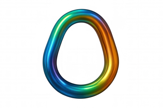 Metallic zero digit gleaming with rainbow gradient, transparent backdrop highlighting modern digital typography design element