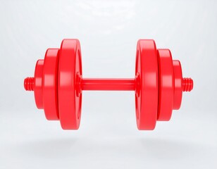 Red dumbbell, 3D render