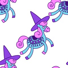 Halloween animals seamless horses pattern for wrapping paper and party accessories and kids clothes print