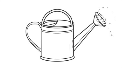 Simple outline drawing of a watering can