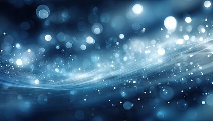 Abstract, dark blue background with soft light, bokeh, and flowing lines