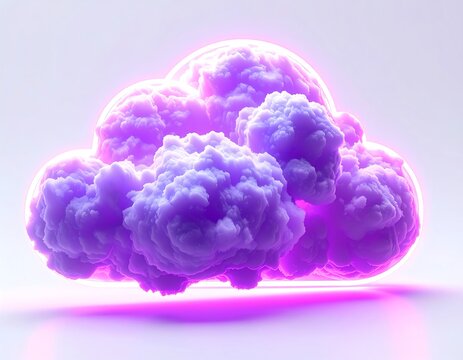 Abstract glowing purple cloud
