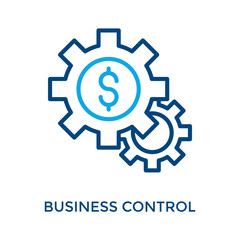 Business Control Icon Outline Color Style. Vector Illustration For Graphic Design