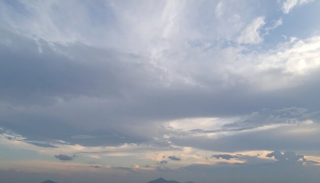 A vast expanse of cloudy sky at sunset