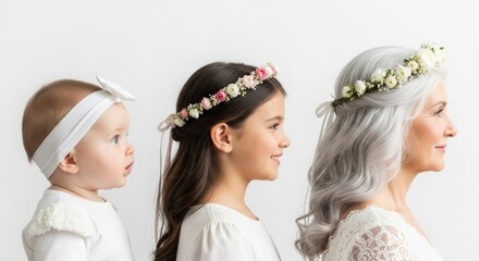 Life stage image: child form, adult figure, elder presence, youthful phase, mature moment, aged state, personal growth, temporal shift, human journey, visual change, aging sign, developmental passage