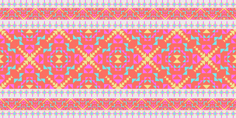 Seamless pattern set with decorative geometric and ethnic designs for fabric and wallpaper