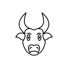 cow head icon, simple flat style, illustration, logo sign symbol pictogram template, for ui or ux isolated on white for mobile app, editable
