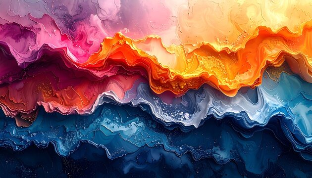 Abstract layered colorful textured design