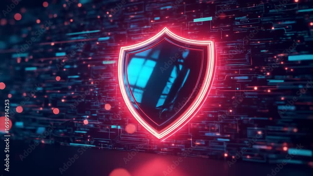 Poster cyber ​​security and data protection, internet network security, protect business and financial tran