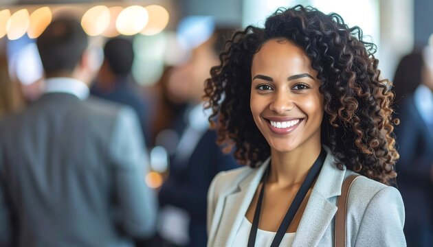 Confident woman at a business conference