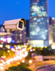 Security camera overlooking a city at night (1)