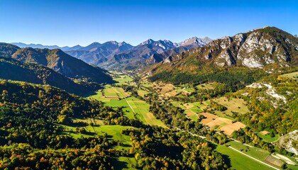Autumnal mountain valley vista