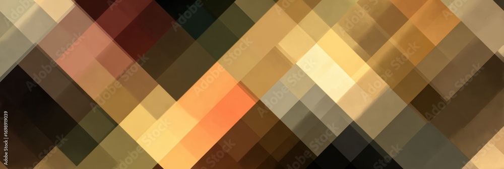 Poster colorful geometric pattern created by overlapping shapes in shades of brown and gold during an abstr