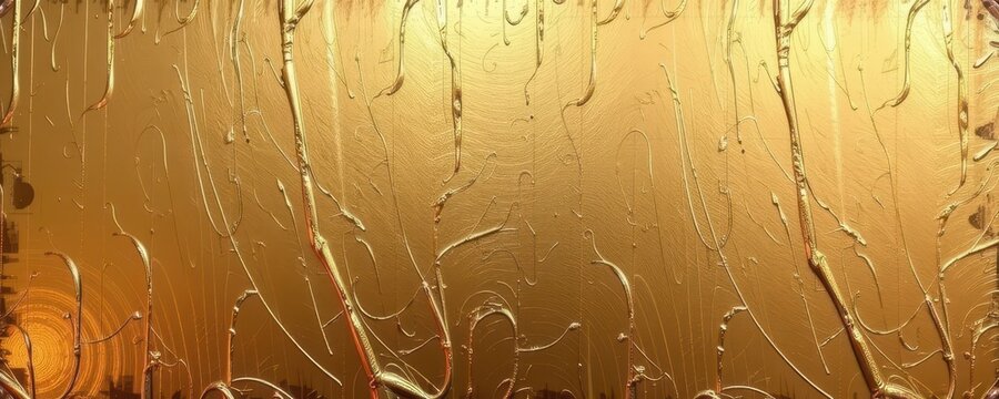 Golden shiny grunge background, distressed metallic texture with sparkling highlights and faded gold accents, surface, faded, effect