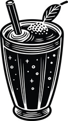 Stylized abstract geometric pattern with bold lines and circles isolated on transparent background