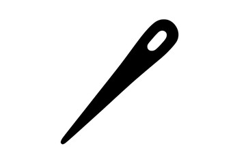 Metal sewing needle with a sharp point, used for stitching fabric and crafts, showcased against a plain backdrop