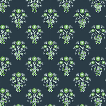 Boho block print seamless vector pattern