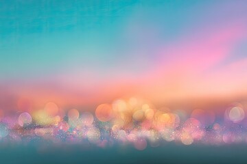 Soft, pastel sunset bokeh with glitter