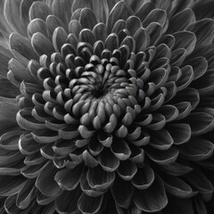 Closeup black and white chrysanthemum