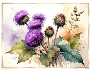 Detailed watercolor floral illustration