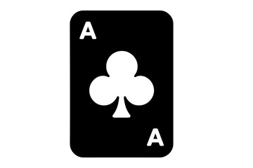 Playing cards featuring the ace of clubs with a black background used in various card games