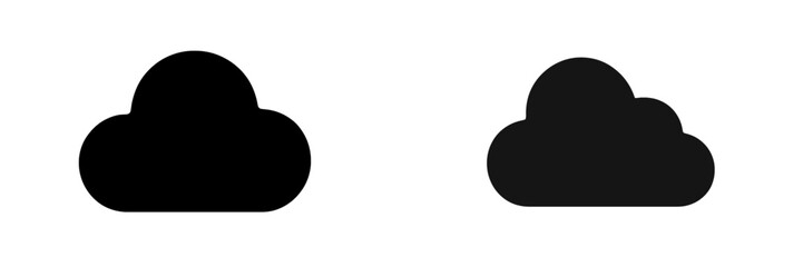 Black cloud silhouettes on a white background showcasing simple design elements for artistic purposes and creative projects