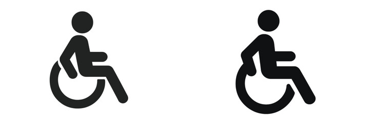 Symbols representing accessibility for individuals with mobility challenges in various environments