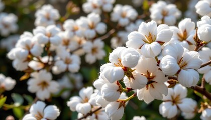 Fototapeta premium Soft white cotton blossoms create a fluffy, textured background perfect for spring or summer designs, soft, invitation, fluffy