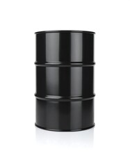 Black oil barrel on white background