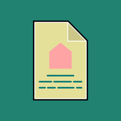 house certificate document icon, simple flat style, vector illustration, symbol, design logo template pictogram, for ui or ux  for mobile app, editable