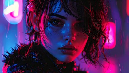 Digital art portrait of a woman