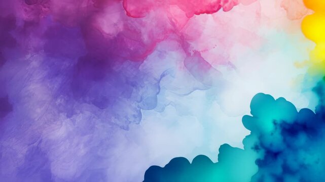 A vibrant, abstract watercolor background in pink, purple, and blue hues. Top-down angle, ideal for video backdrops or creative projects. Live desktop wallpaper.