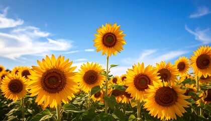 Obraz premium Sunny sunflower field