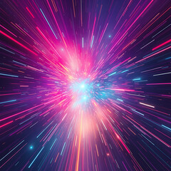 Fototapeta premium Neon cosmic explosion abstract energy