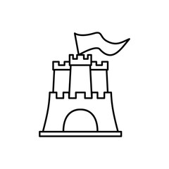 castle fortress icon, simple flat style, vector illustration, symbol, design logo template pictogram, for ui or ux isolated on white for mobile app, editable