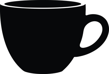 Clean and modern vector illustration of a single coffee cup with subtle color gradients and geometric accents