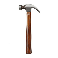Claw hammer with wooden handle isolated on grey