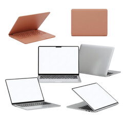 Collection of modern laptop mockups from different angles
