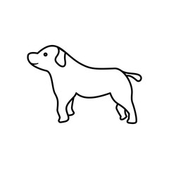dog icon, simple flat style, vector illustration, symbol, design logo template pictogram, for ui or ux isolated on white for mobile app, editable