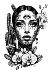 Black & Grey Tattoo Design 