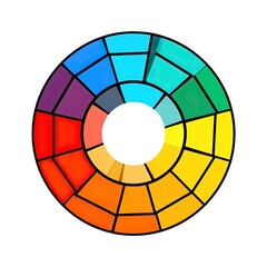 Obraz premium Circular color wheel, segmented into vibrant hues