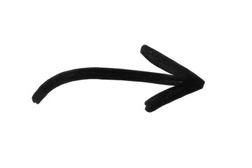 Black brush stroke arrow pointing rightward, indicating directional progress against transparent backdrop