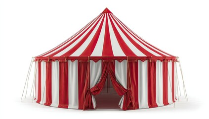 Classic red and white striped circus tent