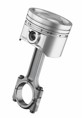 Precision machined engine piston and connecting rod for automotive industrial applications