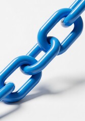 Strong blue chain links symbolize connection, strength, and unbreakable bonds in modern design