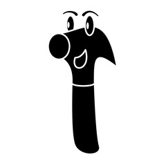 cute hammer cartoon icon, simple flat style, vector illustration, symbol, design logo template pictogram, for ui or ux isolated on white for mobile app, editable
