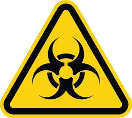 Beware biological hazard symbol, A yellow triangle with a black beware biological hazard icon inside it