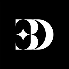 Letter BD luxury minimalist monogram logo