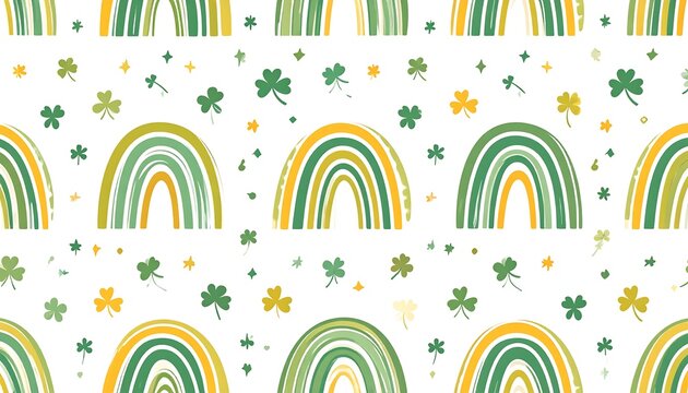 Rainbow and shamrock pattern